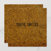 ブラウンは革招待状に用具を使いました 招待状 (正面/裏面)