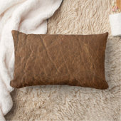 ブラウンは革質の背景を日焼けさせました ランバークッション (ブランケット)