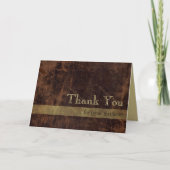 ブラウンまたは金ゴールドのパーソナライズな管理のサンキューカード サンキューカード (正面)