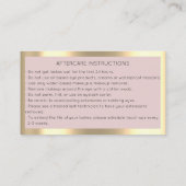 ブラウンまつ毛マイクロブレードQrコードアフターケア赤面 名刺 (裏面)