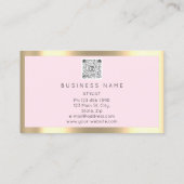 ブラウンまつ毛メイクアップロゴQrCode赤面金ゴールド 名刺 (裏面)