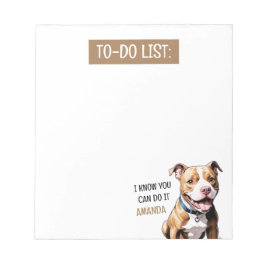 ブラウンよくはしゃぐピットブルドッグ恋人 ノートパッド