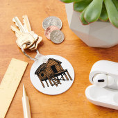 ブラウンわらぶきハウスキーチェーン キーホルダー