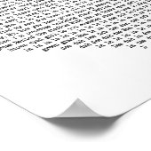 ブラウンアイドガールホワイトハートソングリリックプリント ポスター (角)