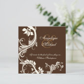 ブラウンアイボリー結婚記念婚約 招待状 (スタンド正面)