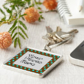 ブラウンアクア水玉模様フォトフレーム キーホルダー (側面)