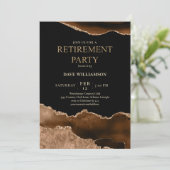 ブラウンアゲエレガントートジェムストーン退職パーティー 招待状 (スタンド正面)