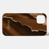 ブラウンアゲフェイクートマーリングデザイン(名前) Case-Mate iPhoneケース (裏面 (横))