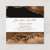 ブラウンアゲート抽象芸術スクエアビジネスカード スクエア名刺 (裏面)