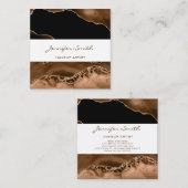 ブラウンアゲート抽象芸術スクエアビジネスカード スクエア名刺 (正面/裏面)