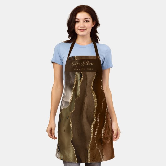 ブラウンアゲート美しいプロフェッショナルエプロン エプロン (着用した状態)