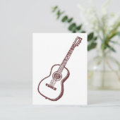 ブラウンアコースティッククラシカルギター ポストカード (スタンド正面)