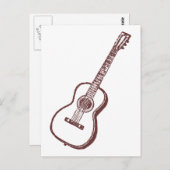 ブラウンアコースティッククラシカルギター ポストカード (正面/裏面)