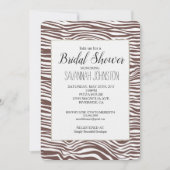 ブラウンアニマルゼブラプリントストライプブライダルシャワー 招待状 (正面)