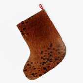 ブラウンアニマルプリント ラージクリスマスストッキング (裏面 (吊り時))
