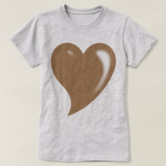 ブラウンアポップ・アートのートハート Tシャツ (デザイン正面)