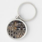 ブラウンアメリカワニ皮プリント キーホルダー (正面)