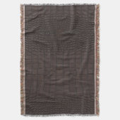 ブラウンアリゲータテクスチャプリント スローブランケット (正面縦)
