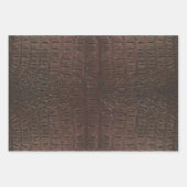 ブラウンアリゲータースキンプリントワニス ラッピングペーパーシート (正面)