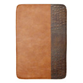 ブラウンアリゲーターハイド&カーメルヴィンテージレザー バスマット (正面縦)