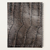 ブラウンアリゲーターレザーテクスチャ&ステッチ プランナー手帳 (裏面)