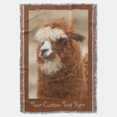 ブラウンアルパカスタムカ投げ毛布 スローブランケット (正面縦)