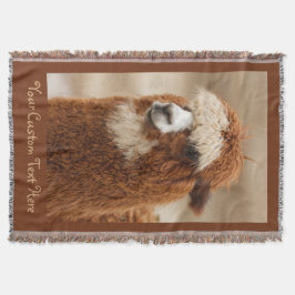 ブラウンアルパカスタムカ投げ毛布 スローブランケット