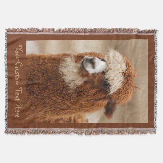 ブラウンアルパカスタムカ投げ毛布 スローブランケット (正面)