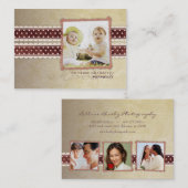 ブラウンアンティークドットズチャブビジネスカード 名刺 (正面/裏面)