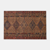 ブラウンアンティークペルシャ絨毛幾何学的シェイプデザイン ドアマット (正面)