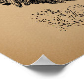 ブラウンアンティークルースターイラストレーションチキンアート ポスター (角)