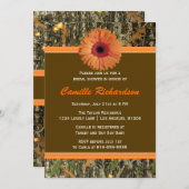 ブラウンアンドオレンジデイジーブライダルシャワー招待 招待状 (正面/裏面)