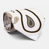 ブラウンアンドカーキペイズリーデザイン ネクタイ (ロール)