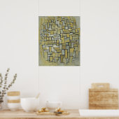 ブラウンアンドグレーバイピエットモンドリアン ポスター (キッチン)