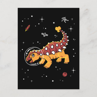 ブラウンアンドタンアンキロサウルスディノス宇宙 ポストカード
