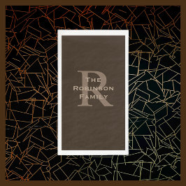 ブラウンアンドタンネームモノグラムの紙ゲストタオル