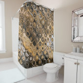 ブラウンアンドタン抽象芸術 シャワーカーテン (インサイチュ)