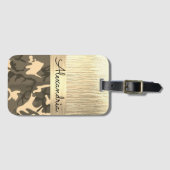 ブラウンアンドタン迷彩柄シメリー金ゴールド ラゲッジタグ (正面横)