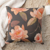 ブラウンアンドピーチフローラ クッション (ブランケット)