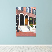 ブラウンアンドブラックドアオンデランシー通り キャンバスプリント (インサイチュ (ウッドフロア))