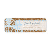 ブラウンアンドブルーシャンデリア差出人住所 ラベル (正面)