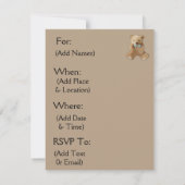 ブラウンアンドブルーテディベアベビーシャワー招待状 招待状 (裏面)