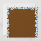 ブラウンアンドブルーヴィンテージフラワー結婚式招待状 招待状 (裏面)