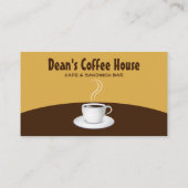 ブラウンアンドベージュウェーブズコーヒーハウスショップカフェ 名刺 (裏面)