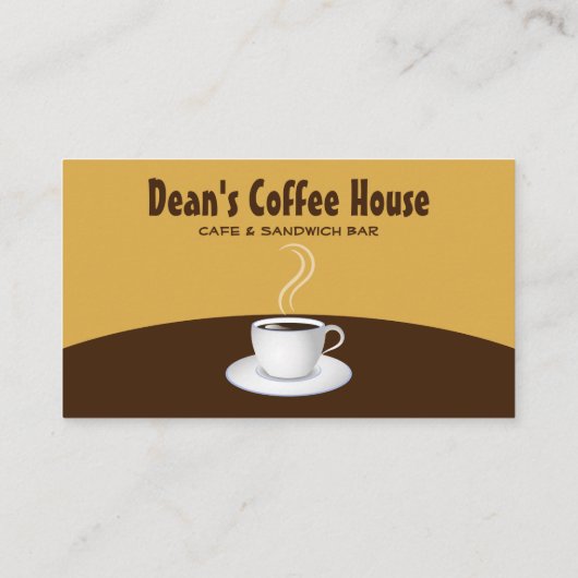 ブラウンアンドベージュウェーブズコーヒーハウスショップカフェ 名刺 (裏面)