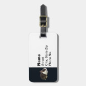 ブラウンアンドホワイトオランダウサギ ラゲッジタグ (正面縦)