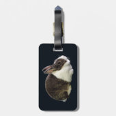 ブラウンアンドホワイトオランダウサギ ラゲッジタグ (裏面縦)