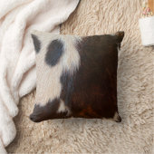 ブラウンアンドホワイトコウィドプリントファームハウスデコール クッション (ブランケット)