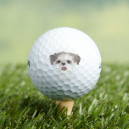 ブラウンアンドホワイトシーズー(犬)Tzu ゴルフボール