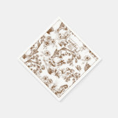 ブラウンアンドホワイトトイレデジュイブライダルシャワー スタンダードカクテルナプキン (角)
